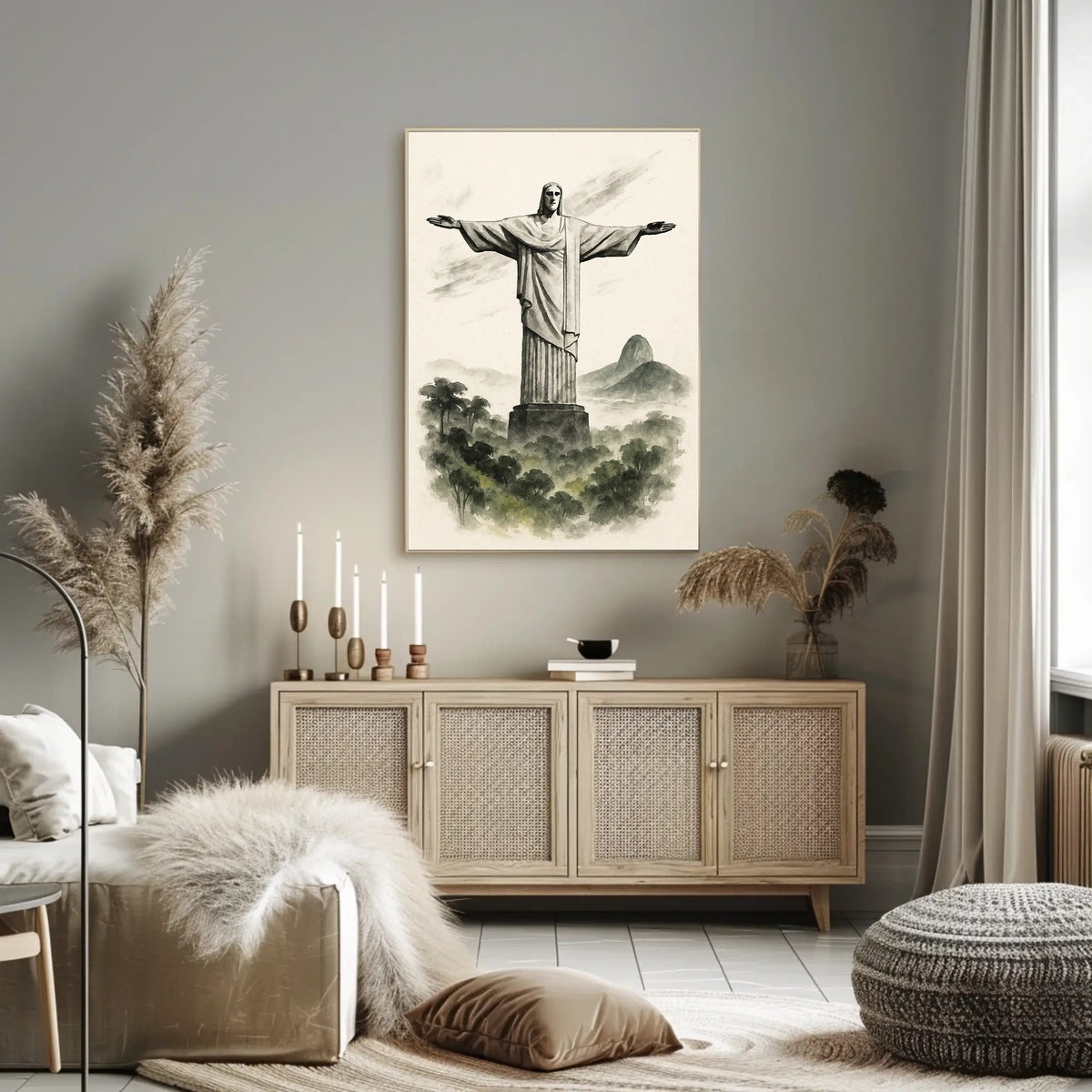 Christ the Redeemer Illustration Poster