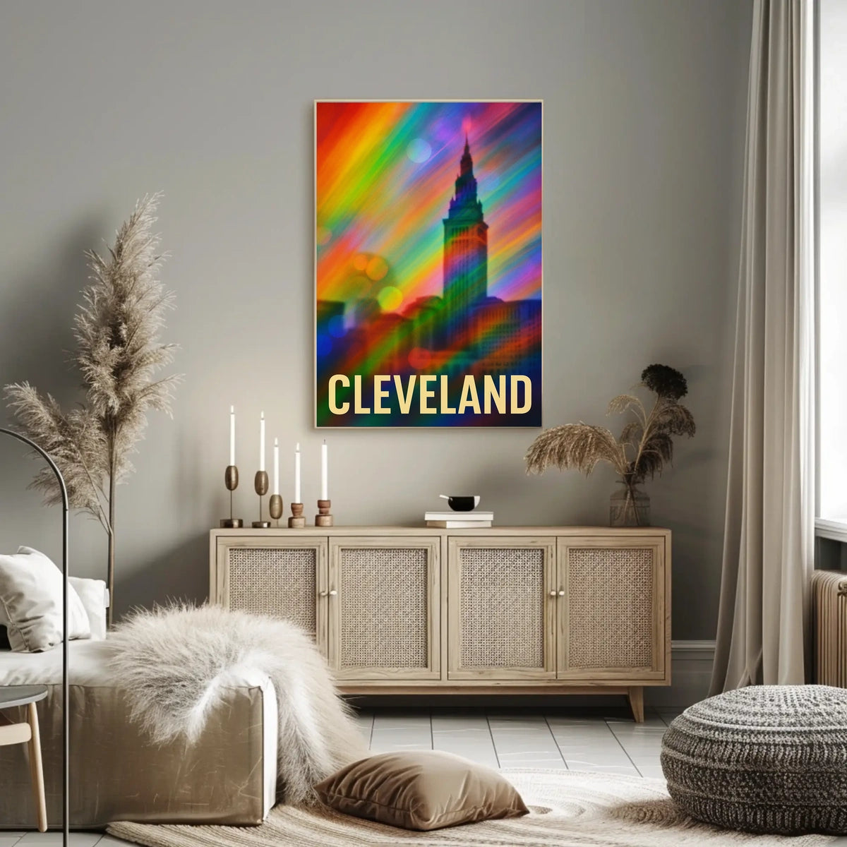 Cleveland Skyline Photography Realism Decor Lovers Poster
