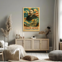 Chester A. Arthur 21st President of the United States Layered Digital Collage Poster