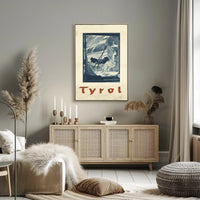 Tyrol Alpine Winter Adventure Monochrome Travel Poster PosterGoat