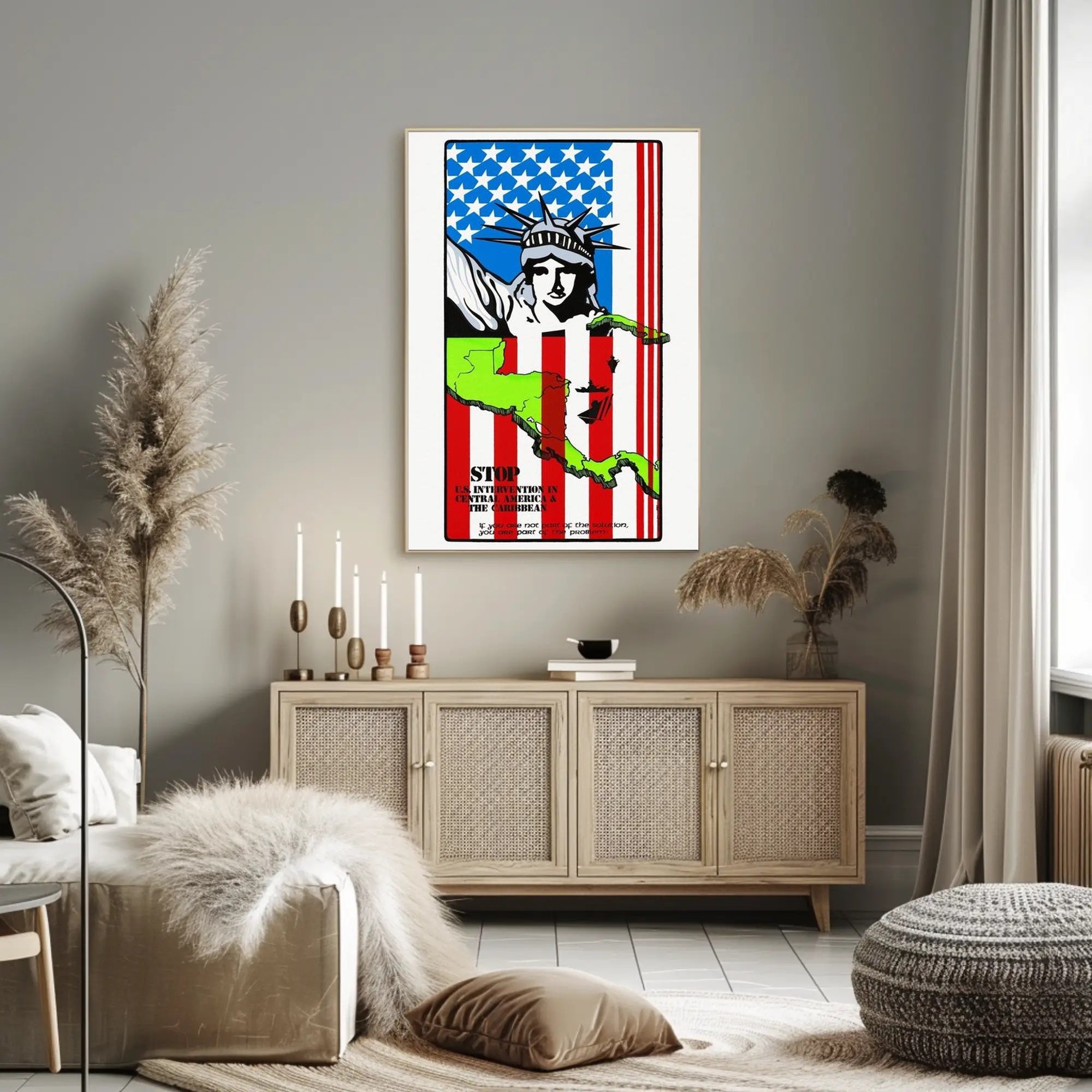 Stop U.S. Intervention Poster PosterGoat