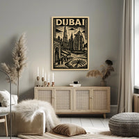 Discover Dubai Poster For Travel Lovers Iconic Skyline