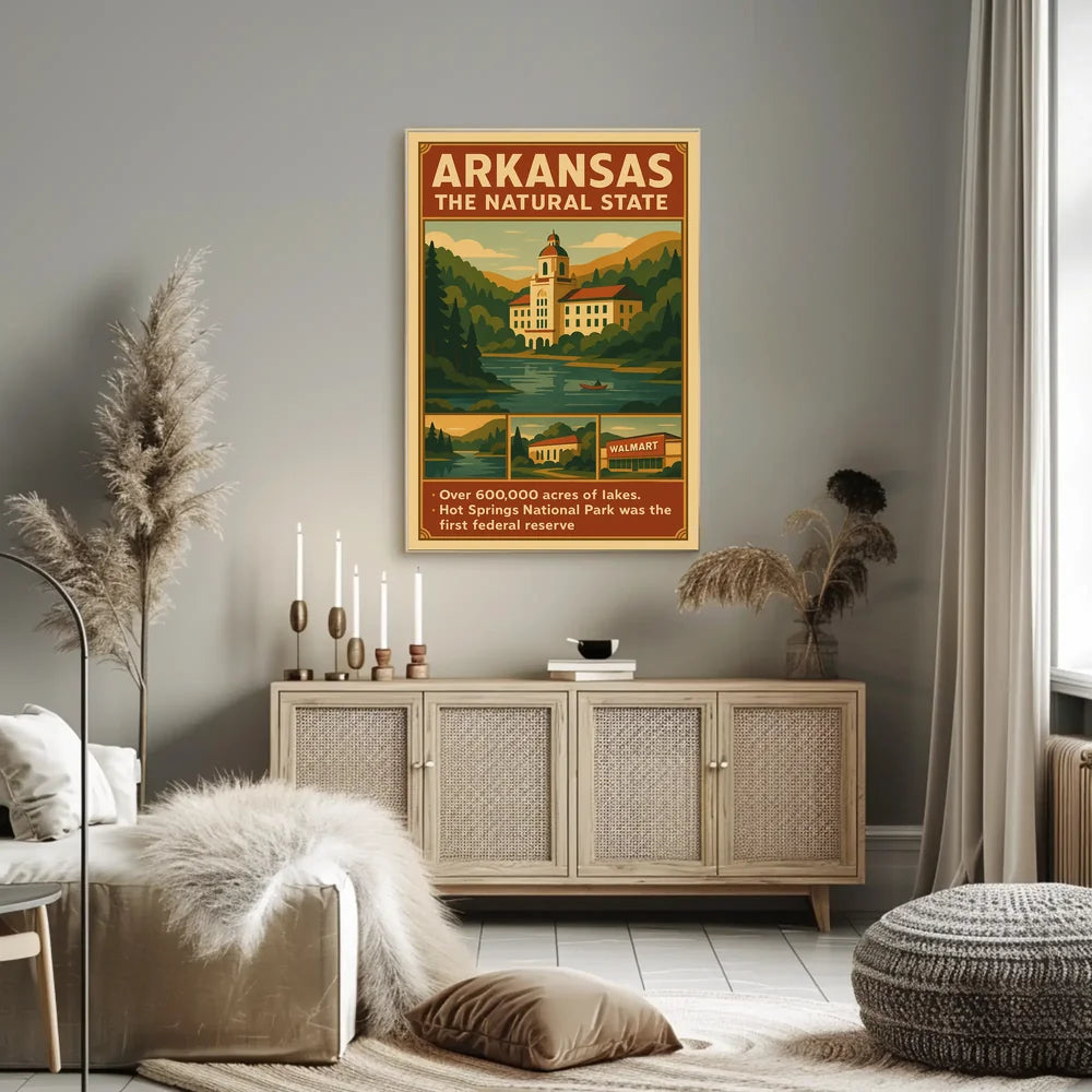 Arkansas The Natural State Travel Poster