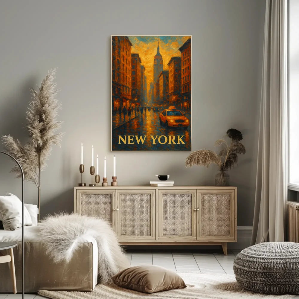 Digital New York Skyline Poster Museum Quality Urban Decor