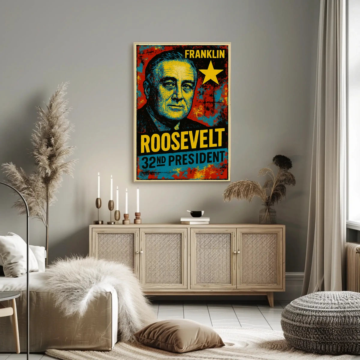 Franklin D. Roosevelt 32nd President of the United States Graffiti Pop Art Poster