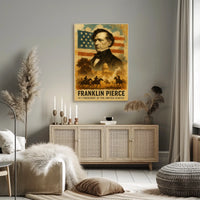 Franklin Pierce 14th President of the United States Layered Digital Collage Poster