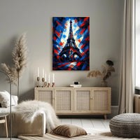 Eiffel Tower in Abstract Colors Poster PosterGoat