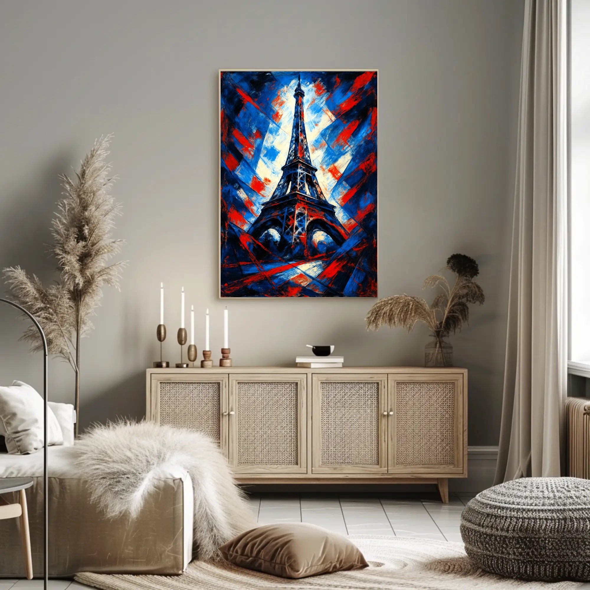 Eiffel Tower in Abstract Colors Poster PosterGoat