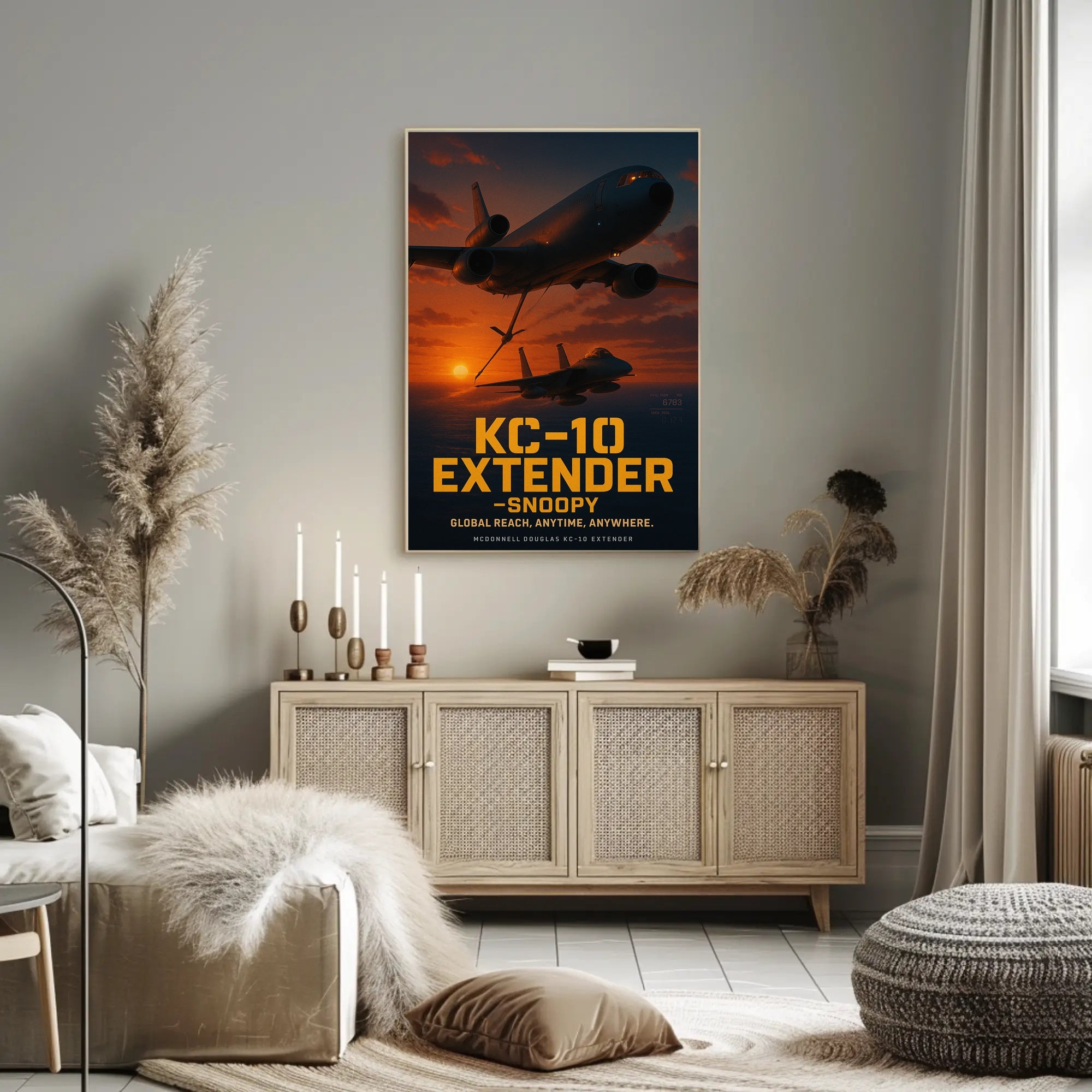 KC-10 Extender Aircraft Sunset Military Recruitment Poster