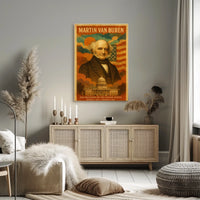 Martin Van Buren 8th President of the United States Layered Digital Collage Poster