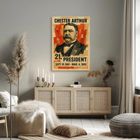 Chester A. Arthur 21st President of the United States Layered paper Collage Poster