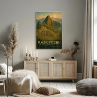 Machu Picchu Vintage Art Travel Poster