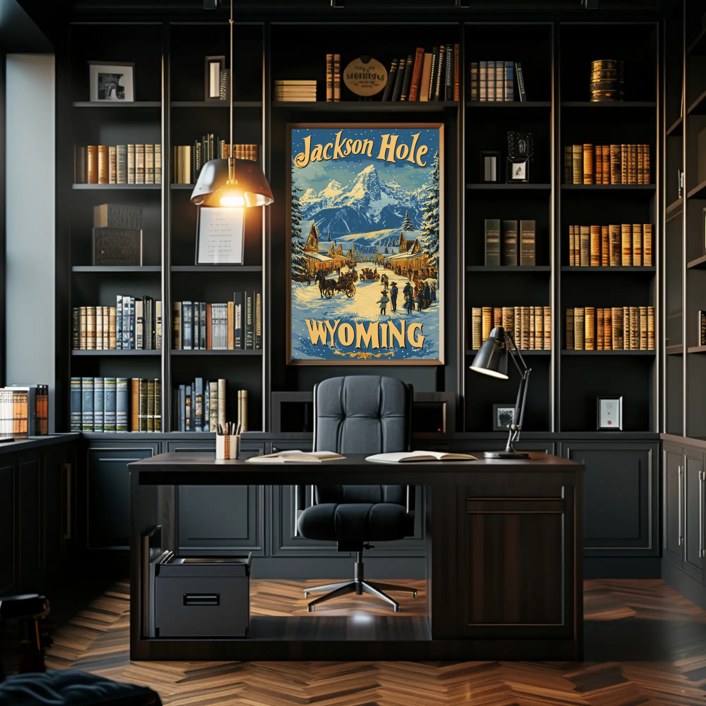 Jackson Hole Wyoming Vintage Poster Winter
