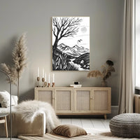 Modern Minimalist "N" Design Art Poster