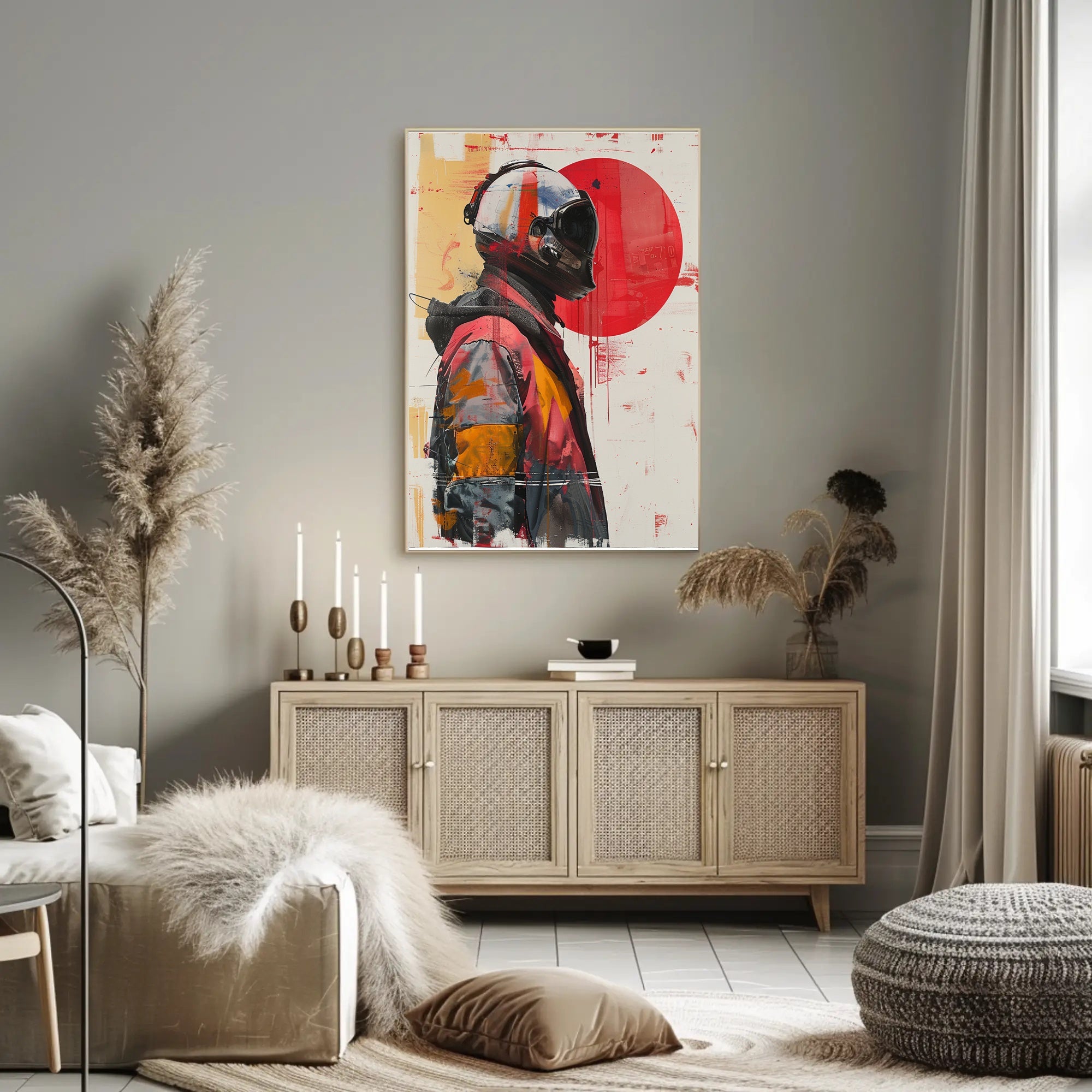 Astronaut In Abstract Art Print Poster For Home Decor PosterGoat