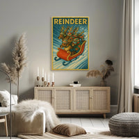 Reindeer Sleigh Ride Poster