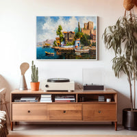 Serene Coastal Village Poster