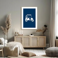 Silhouette Golf Cart Minimalist Art Sports Poster