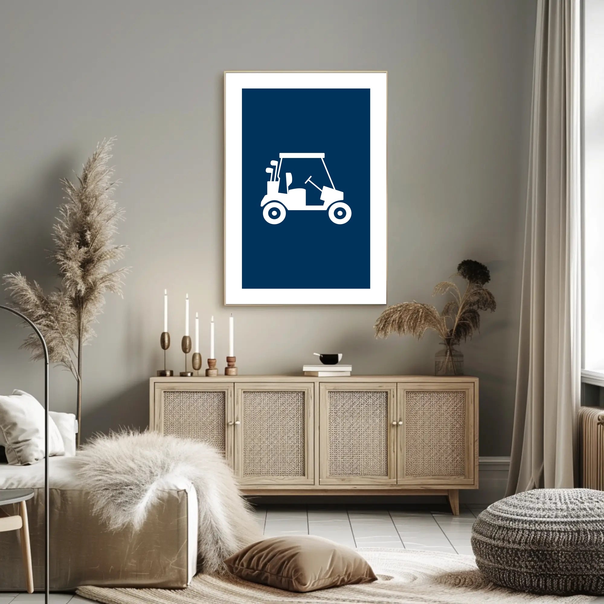 Silhouette Golf Cart Minimalist Art Sports Poster