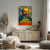 James A. Garfield 20th President of the United States Colorful Comic Book Style Poster
