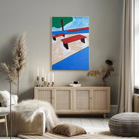 Abstract Park Scene Poster Modern Minimalist Print