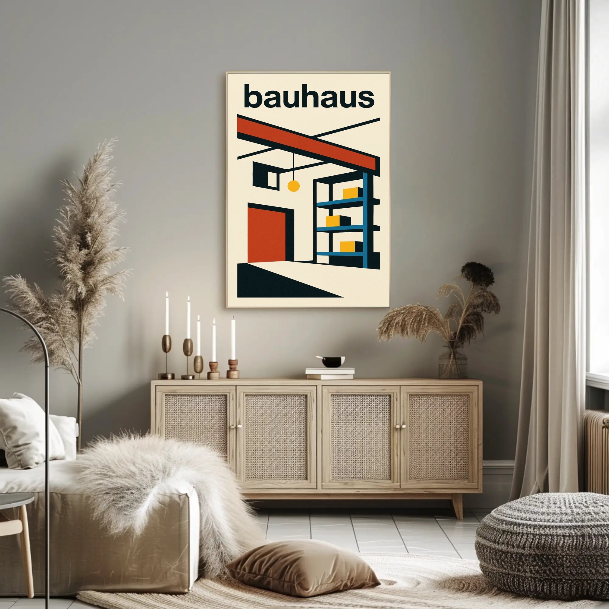 Bauhaus Geometry Modernist Interior Abstract, Artistic, or Pop Culture Poster