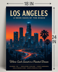 Los Angeles A Neon Oasis Poster PosterGoat