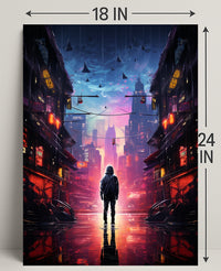 Neon Cityscape Poster