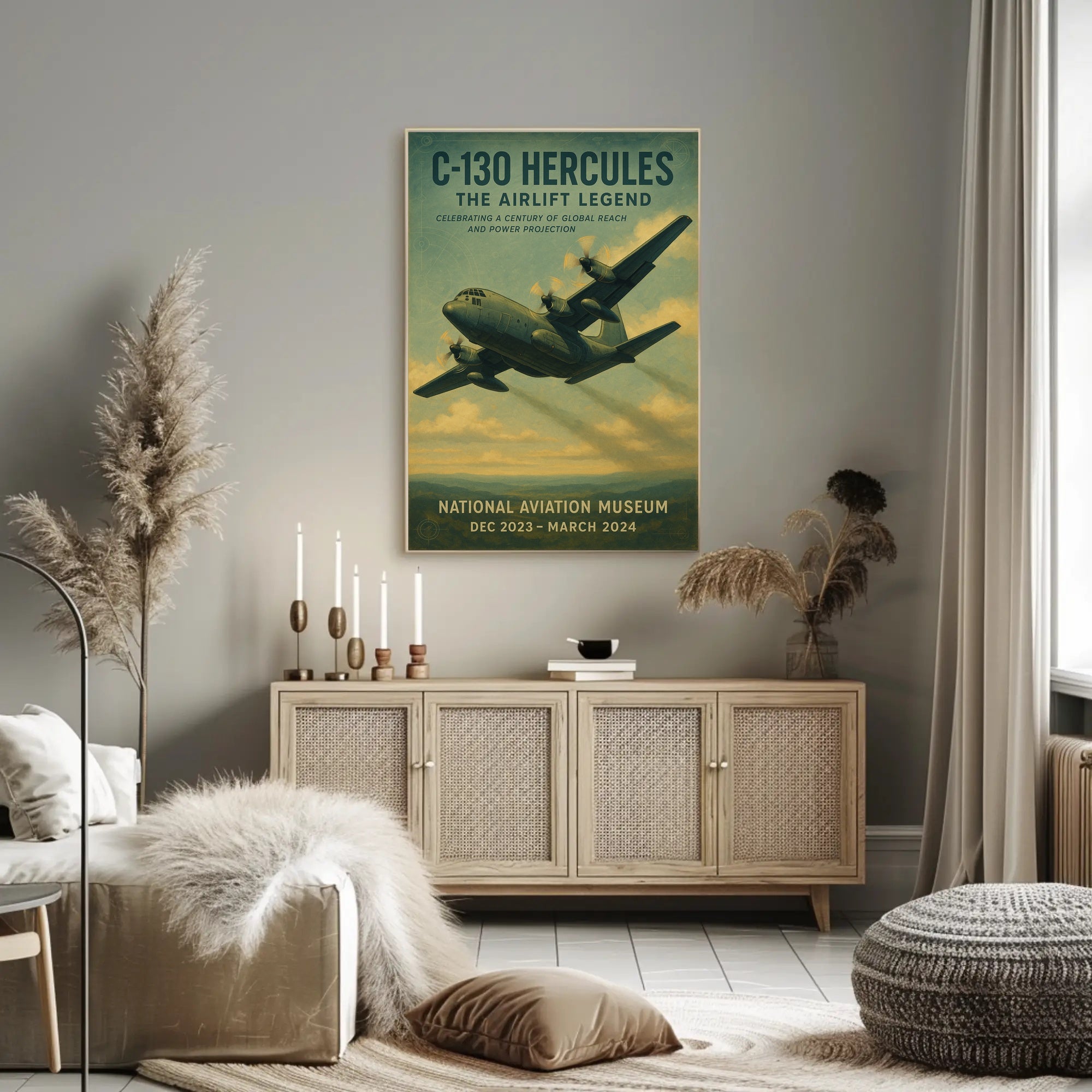 C-130 Hercules Airlift Legend Poster PosterGoat
