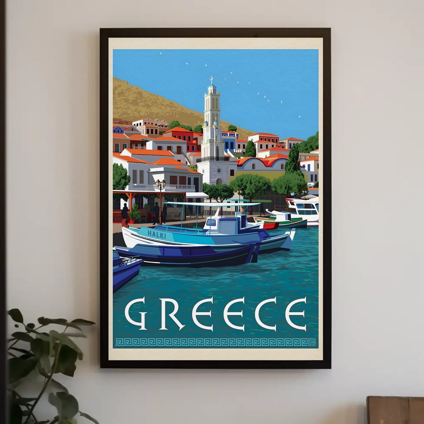 Idyllic Greek Coastal Charm Travel Poster