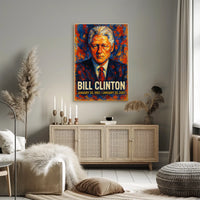 Bill Clinton 42nd President of the United States Glitch Hop Art Poster