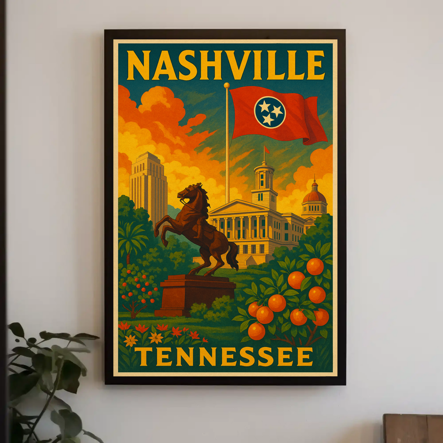 Nashville Tennessee Capitol City Travel Poster
