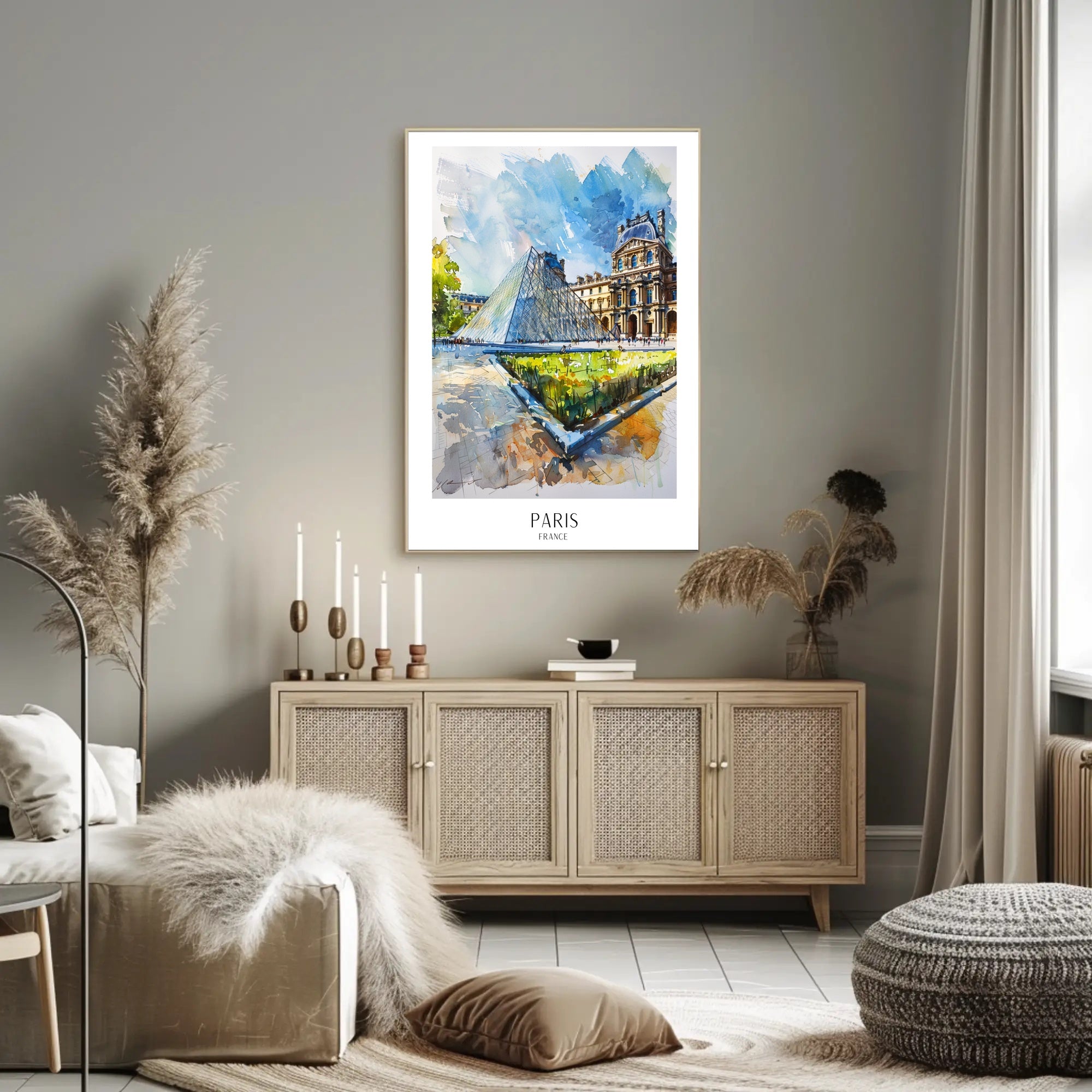Louvre Pyramid Paris Travel Poster PosterGoat