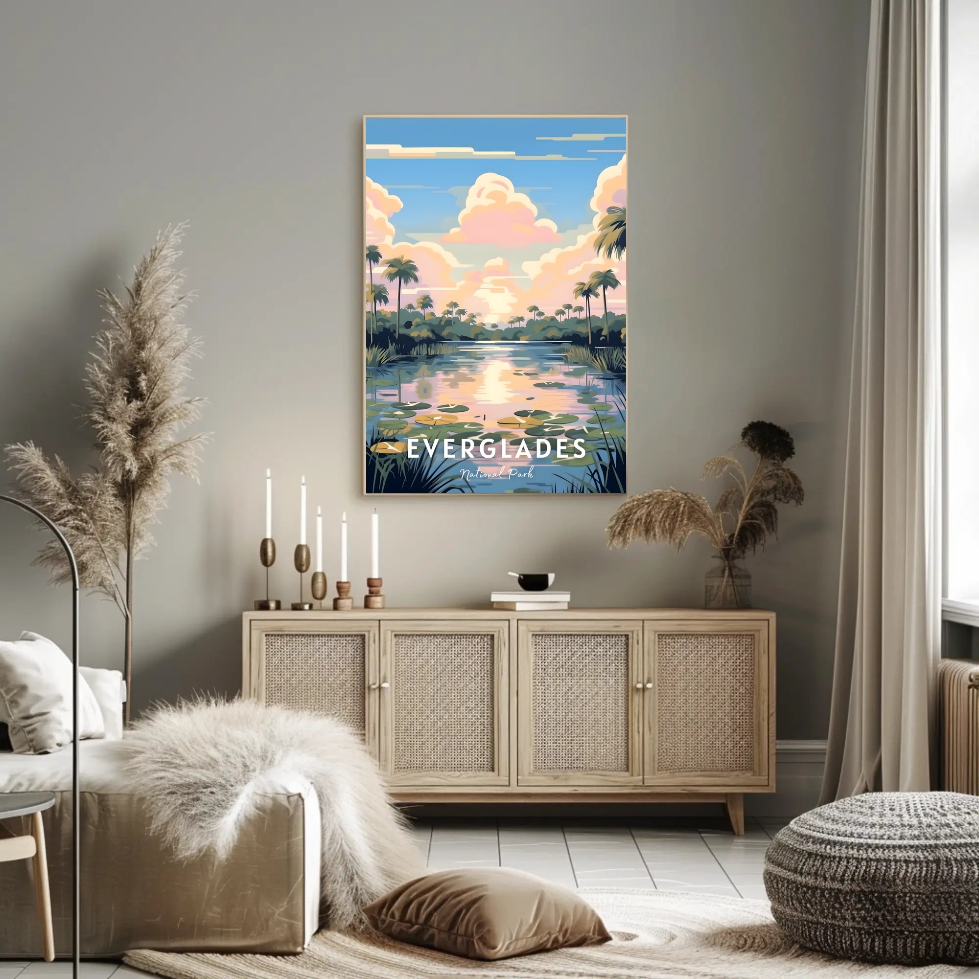 Serene Everglades Sunrise Tranquility National Park Poster