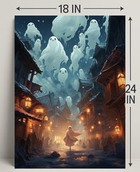 Ghostly Night In The Village Poster