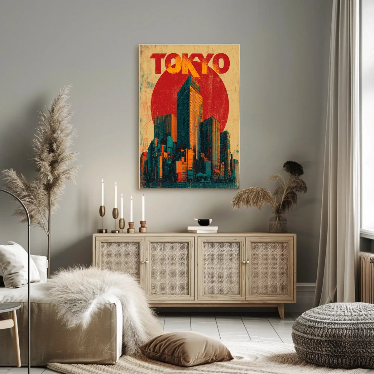 Tokyo Skyline Retro Poster