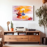 Tranquil Harbor at Sunset Poster
