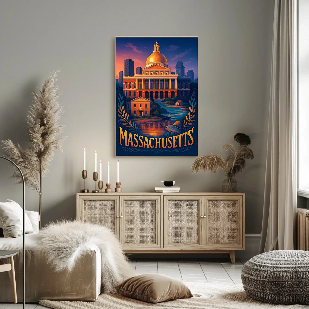 Massachusetts State Capitol Poster