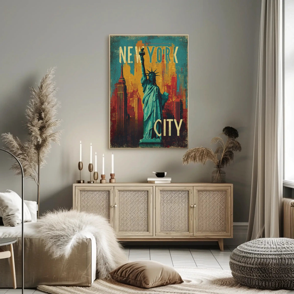 New York City Vibes Poster Modern Urban Skyline Wall Art