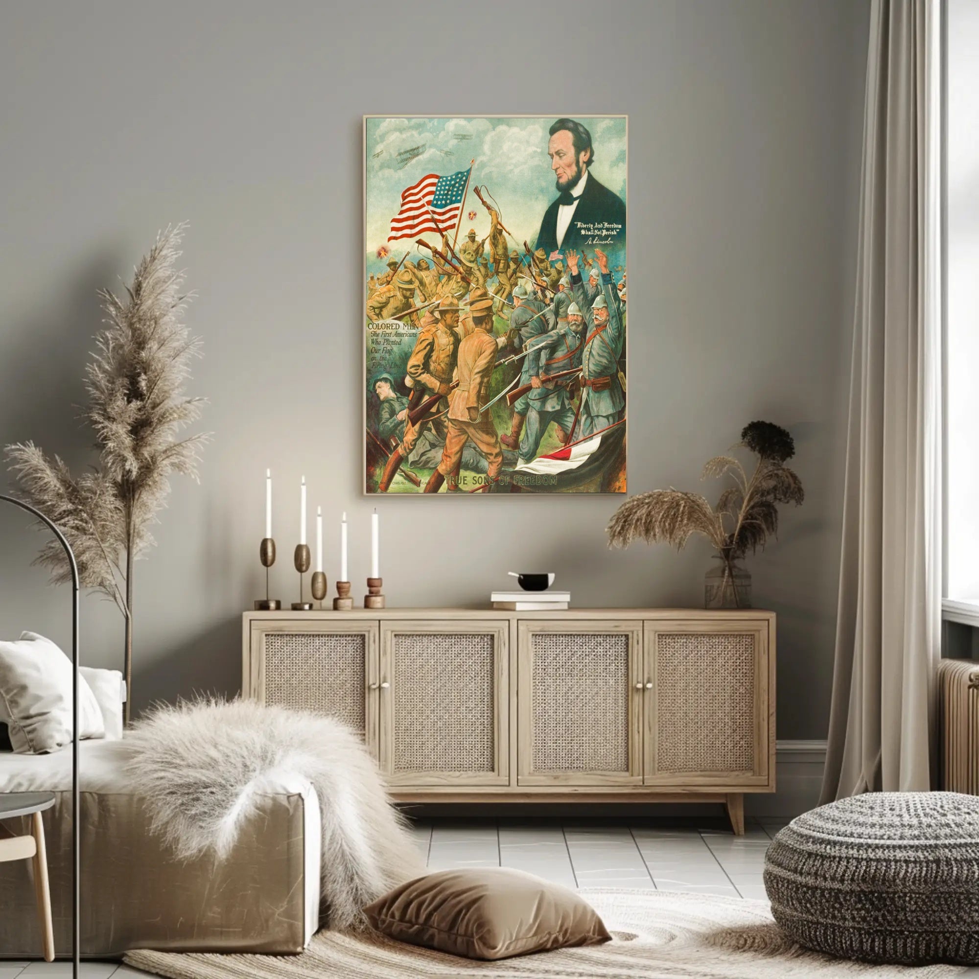 Patriotic African American Soldiers WWI Historical or Presidential Poster