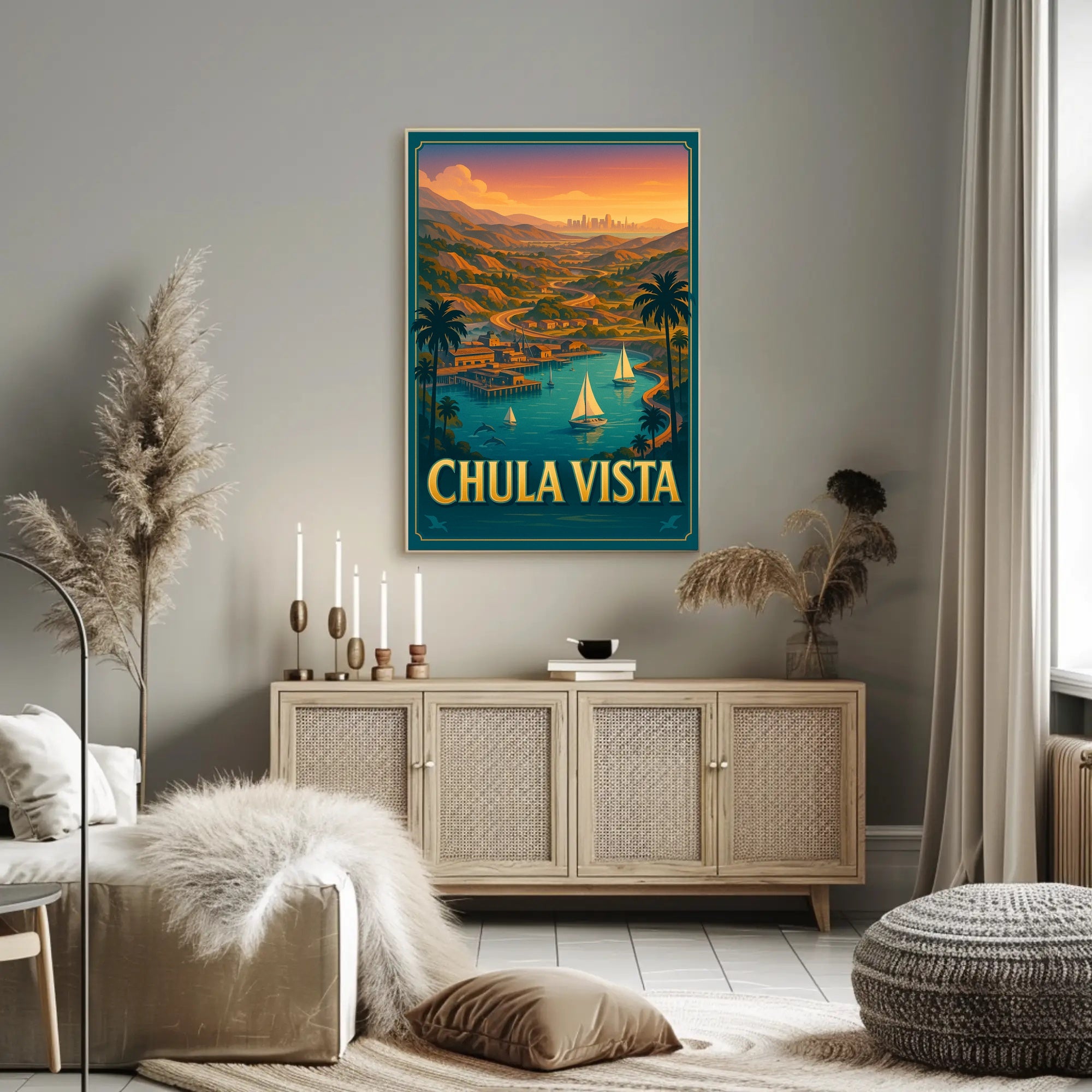 Chula Vista Scenic View Vintage Travel Poster