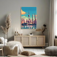 Shanghai Skyline Illustration Poster