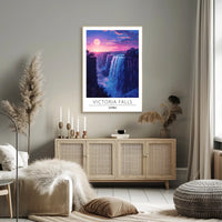Victoria Falls Sunset Travel Poster