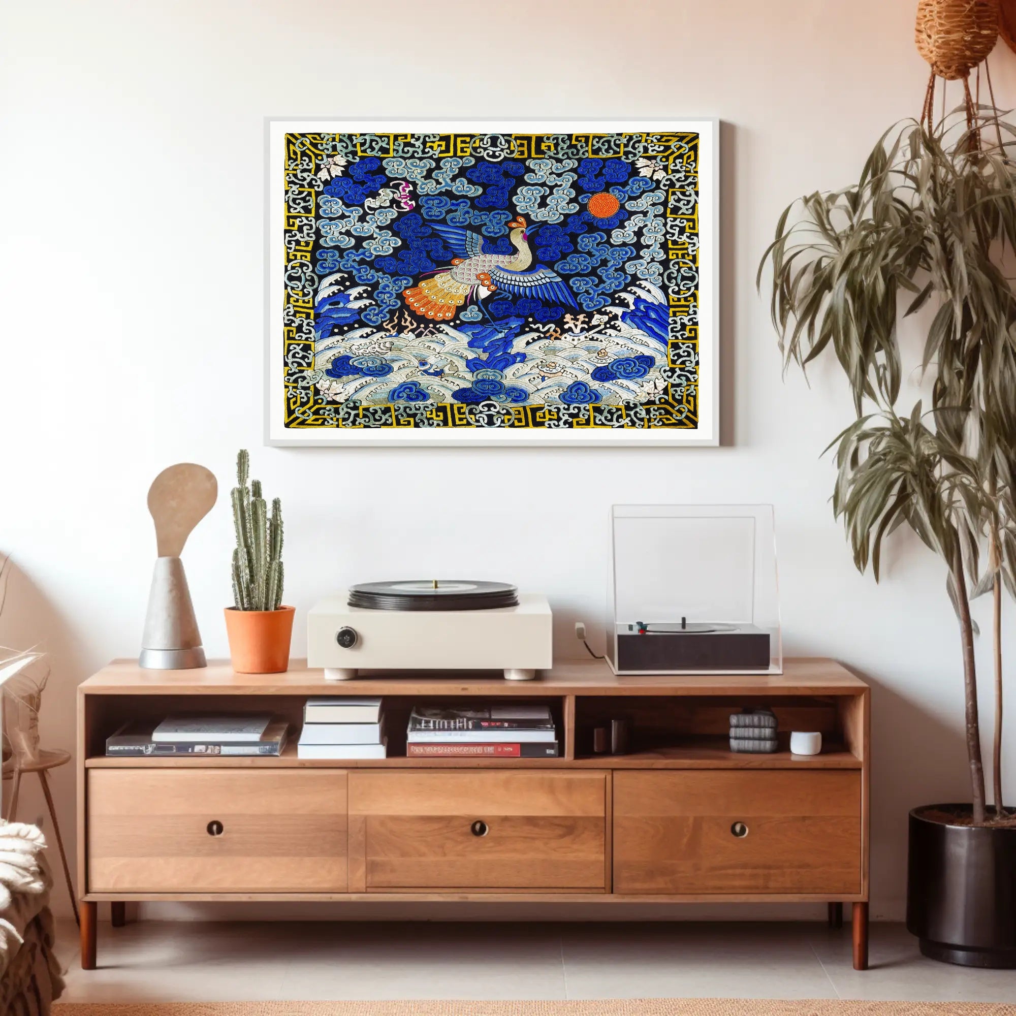 Mythical Phoenix in Stormy Sea Artistic Poster