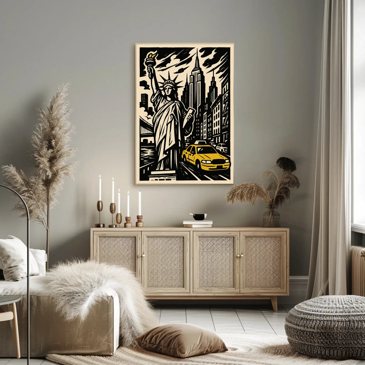 Iconic New York Poster Bold Urban Wall Art for Living Rooms