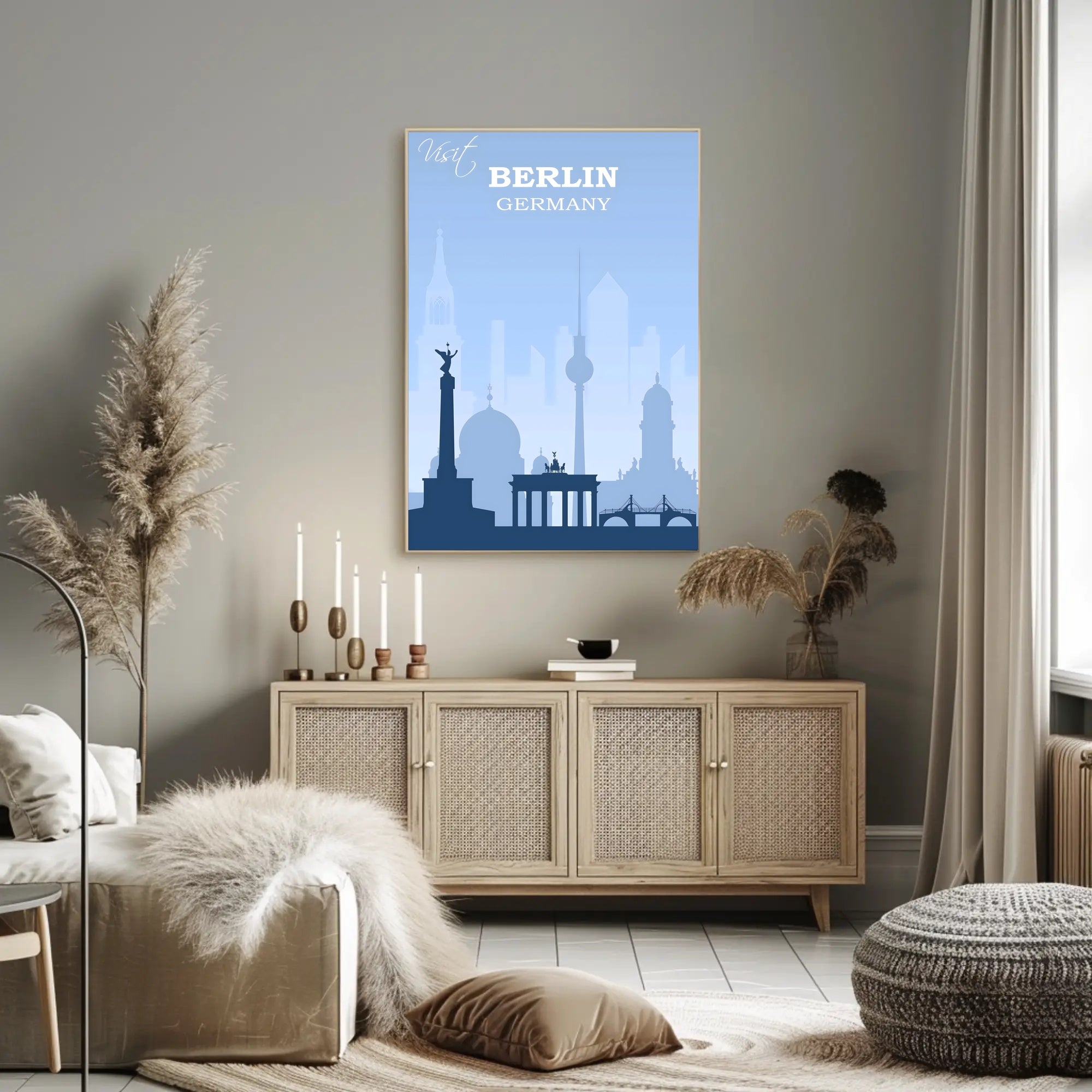 Berlin Skyline Art: Calm Travel Poster
