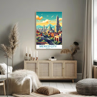 Mexico City Skyline Urban Marvel Cityscape Poster
