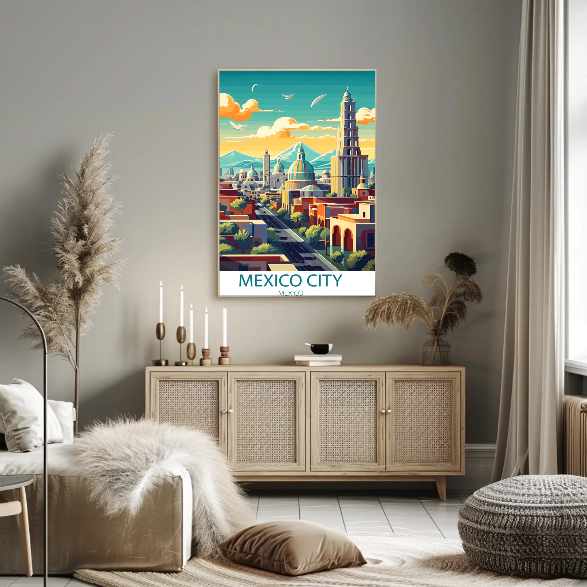 Mexico City Skyline Urban Marvel Cityscape Poster