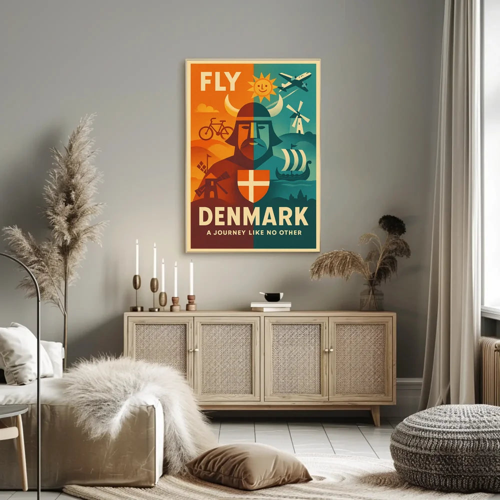 Denmark Travel Adventure Vintage Danish Exploration Travel Poster PosterGoat