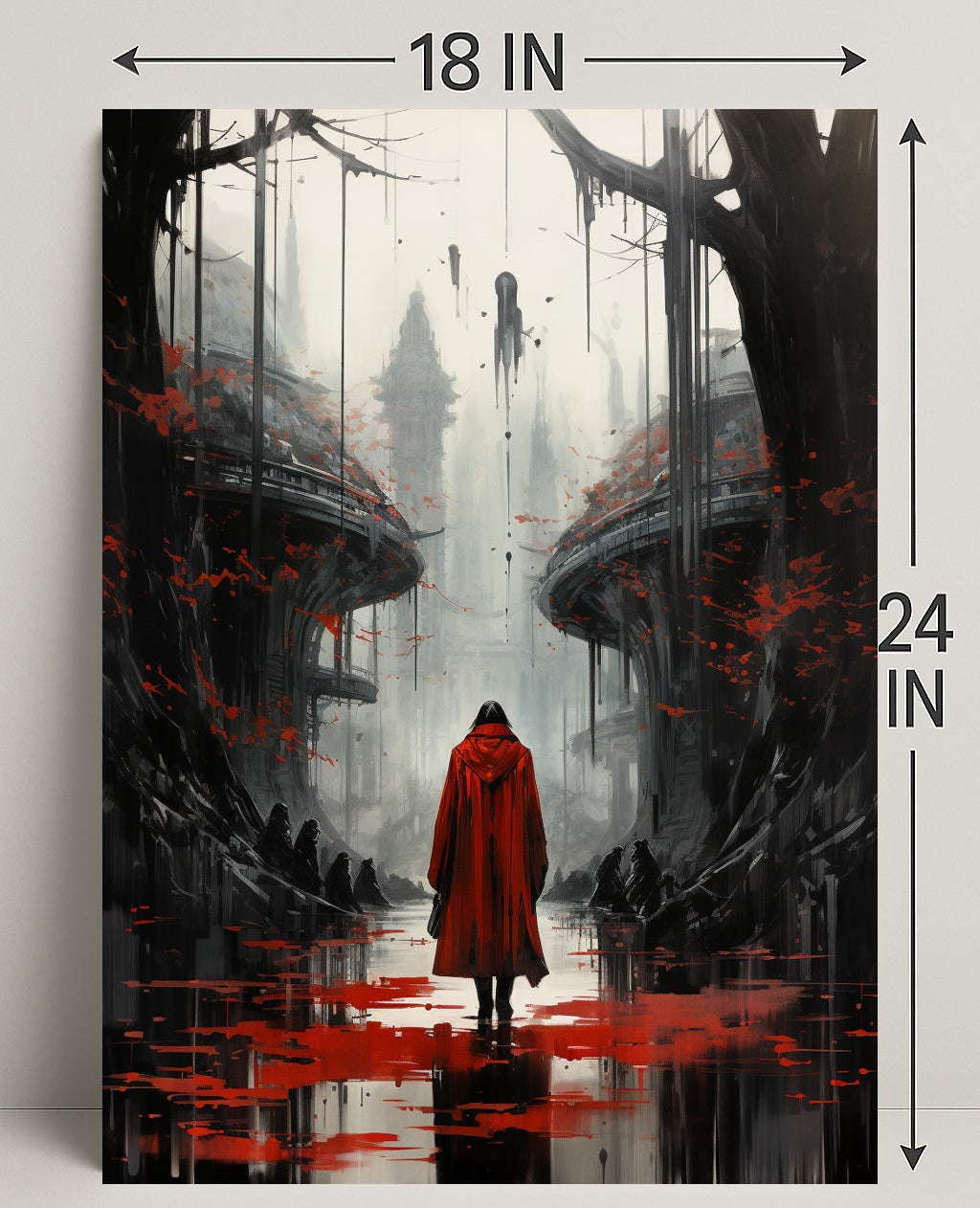 The Red Cloak In A Dystopian Realm Poster